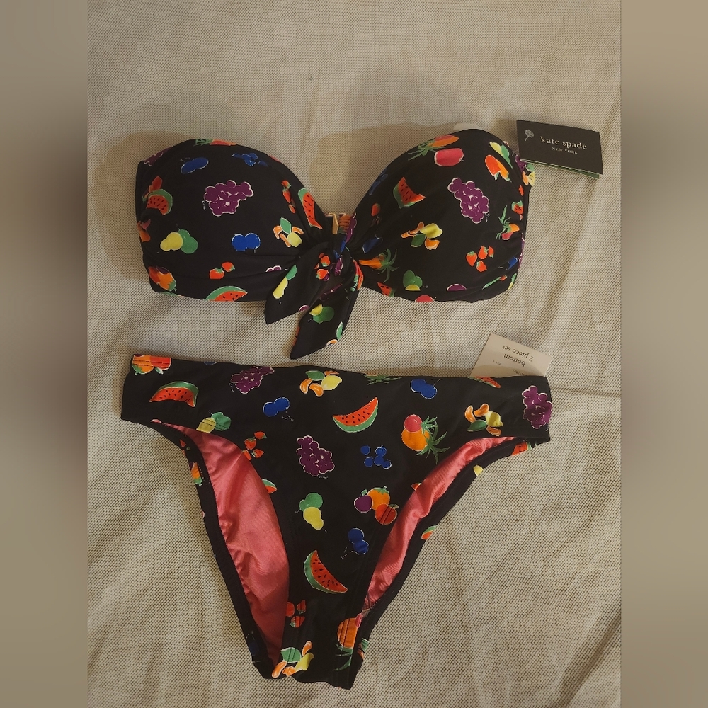 Kate Spade New York Summer Fruit Bandeau Bow Bikini Set